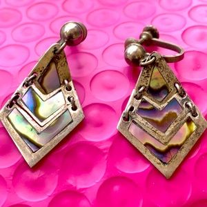 Hecho en Mexico Abalone Articulated Vintage sterling silver earrings